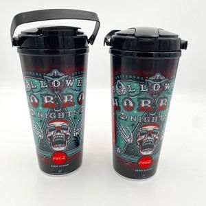 Lot of 2 Halloween Horror Nights Tumbler Cup 2023 Universal Studios Souvenir